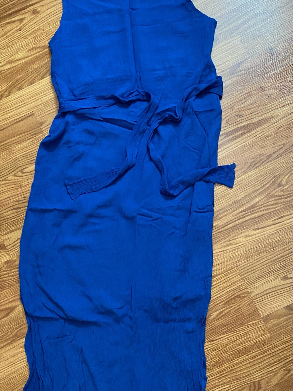Chico's Sleeveless Cobalt Blue Tie-Waist Midi Dress